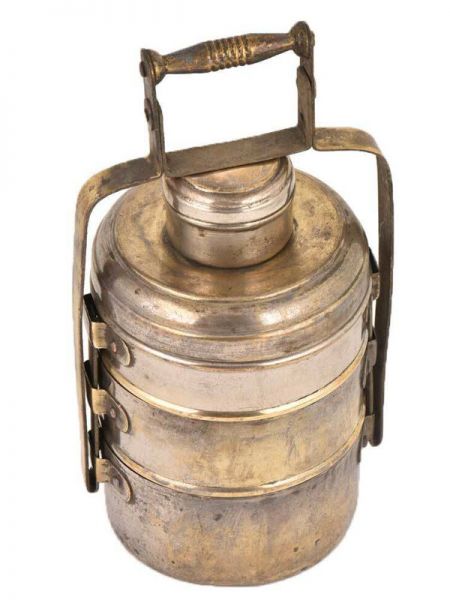 Buy Picnic or Lunch Box With 3 boxes in Brass With detachable holder At u602075863_New_db.com