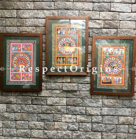Buy Set of Three Historical Pattachitra Painting of Lord Vishnu, Hanuman or Panchmukhi Anjaneya And Lord Krishna; 18X12 inches Directly From Artisans at best price exclusively at u602075863_New_db.com