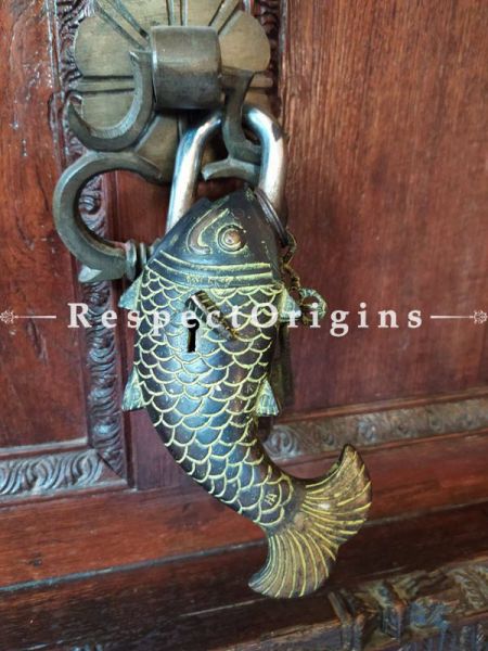 Buy Brass Handcrafted Vintage Finish Fish Lock & Key Set at u602075863_New_db