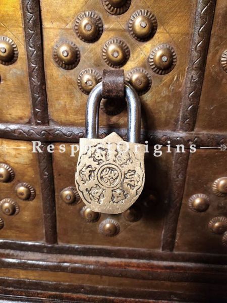Buy Vintage Finish Brass Handcrafted Shiva Lock And Key Set at u602075863_New_db