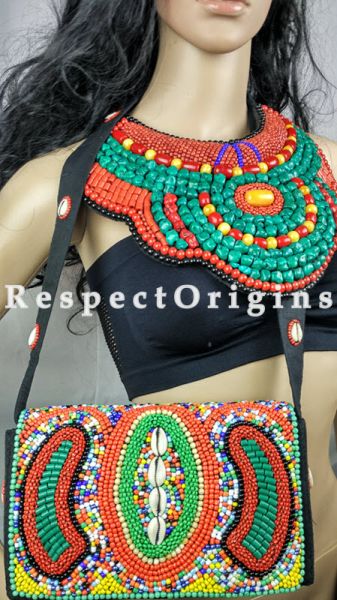 Buy Ladhakhi Beaded Multicolor Clutch at u602075863_New_db.com