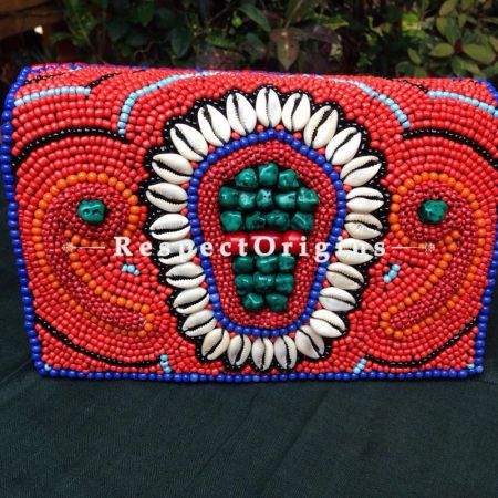 Buy Beaded Ladakhi Clutch; Red & White at u602075863_New_db.com