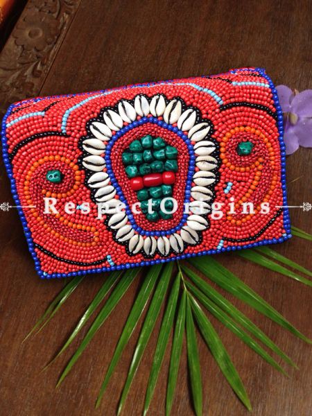 Buy Beaded Ladakhi Clutch; Red & White at u602075863_New_db.com
