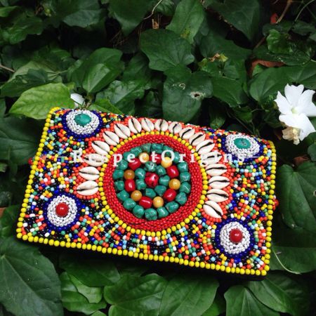 Buy Beaded Ladakhi Clutch; Multicoloured at u602075863_New_db.com