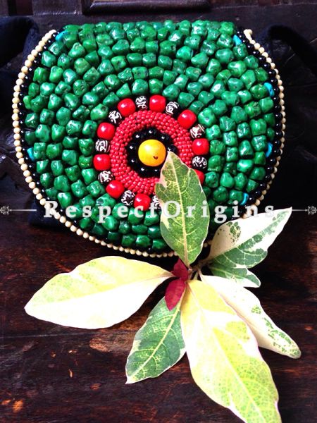 Buy Beaded Ladakhi Clutch; Red and Green at u602075863_New_db.com