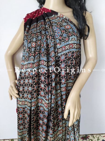 Red & Black Bandhani Gajji Semi Silk Saree with Running Blouse ; com