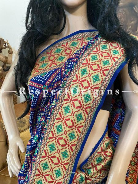 Fabulous Blue Handloom Bandhej Tie and Dye Georgette Saree with Running Blouse; u602075863_New_db.com
