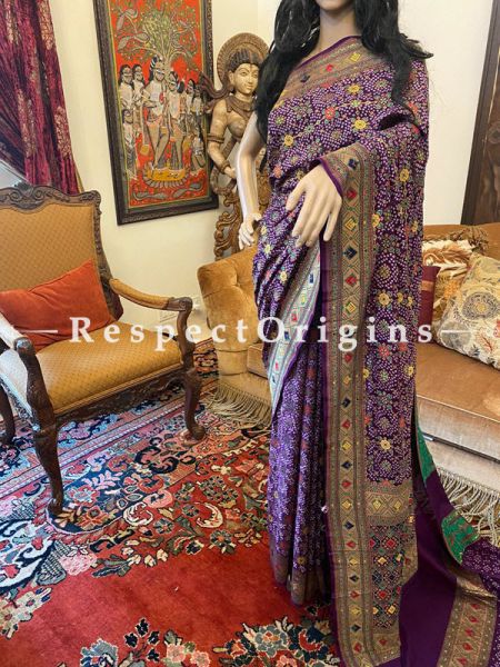 Vibrant Purple Handloom Bandhej Georgette Saree with Running Blouse; u602075863_New_db.com