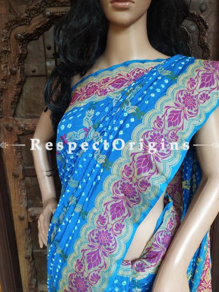  Magnificent Pink Handloom Bandhej Gaji Silk Saree with Running Blouse; u602075863_New_db.com