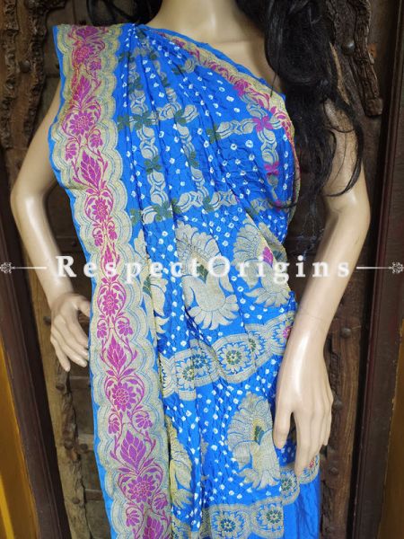  Magnificent Pink Handloom Bandhej Gaji Silk Saree with Running Blouse; u602075863_New_db.com