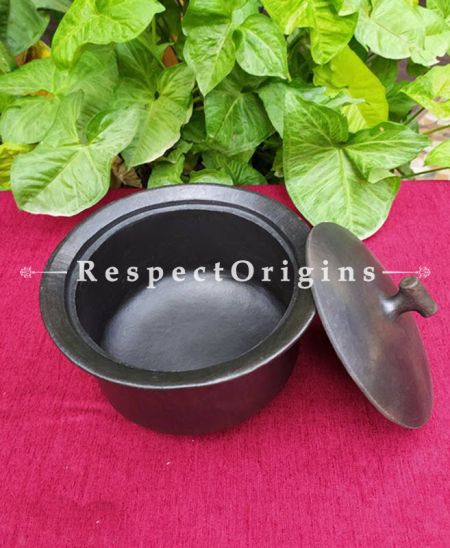 Buy Promoting Healthy Cooking Earthenware Pot with Lid in Longpi Manipuri Black Pottery; Chemical Free; Clay At u602075863_New_db.com
