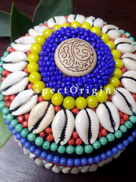 Blue Red and Yellow Ladakhi Beaded Container u602075863_New_db.com