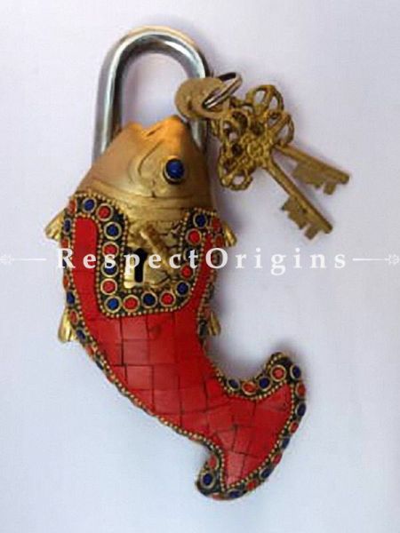 Buy Colored Fish Vintage Design Working Functional Lock with Keys At u602075863_New_db.com