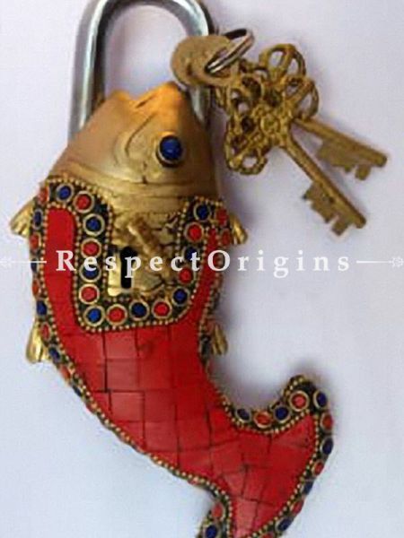 Buy Colored Fish Vintage Design Working Functional Lock with Keys At u602075863_New_db.com