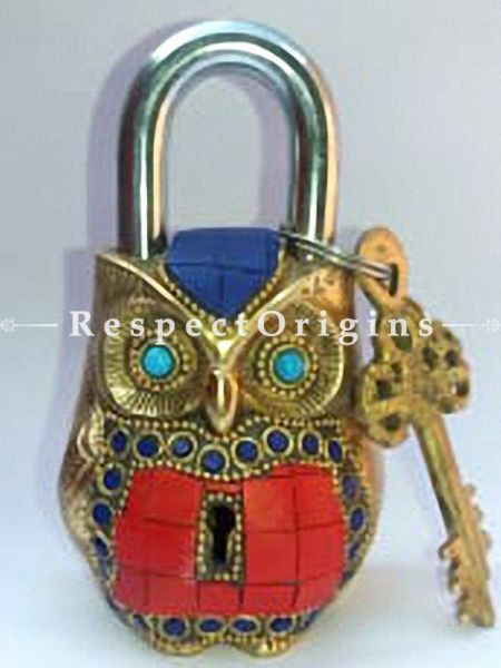 Buy Colored Owl Vintage Design Working Functional Lock with Keys At u602075863_New_db.com