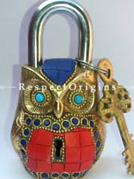 Buy Colored Owl Vintage Design Working Functional Lock with Keys At u602075863_New_db.com