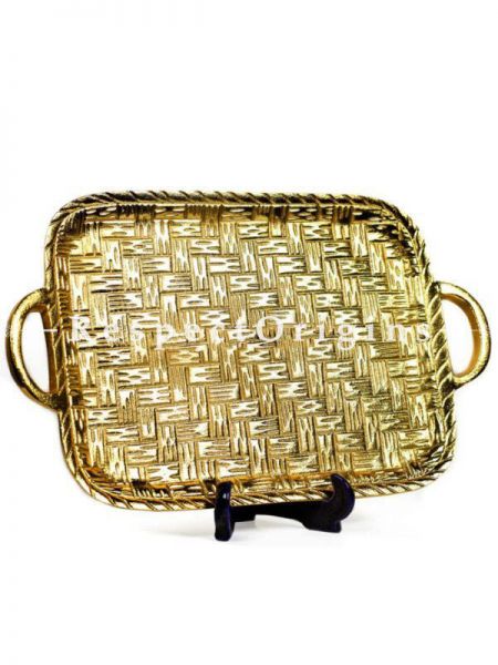 Buy Brass Serving Tray with Fillet Edges At com