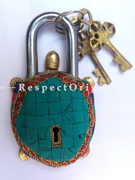 Buy Colored Tortoise Vintage Design Working Functional Lock with Keys At u602075863_New_db.com
