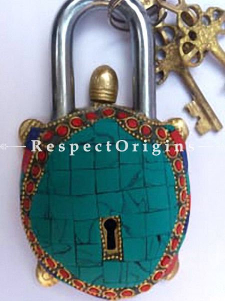 Buy Colored Tortoise Vintage Design Working Functional Lock with Keys At u602075863_New_db.com