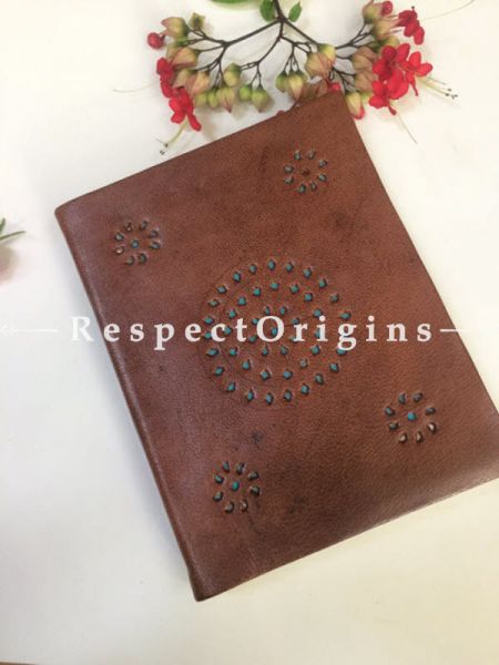 Buy Brown Hand Punched Rajasthani Leather Diary At u602075863_New_db.com