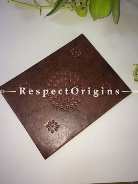 Buy Brown Hand Punched Rajasthani Leather Diary At u602075863_New_db.com