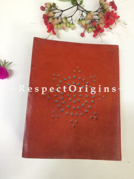 Buy Brown Rajasthani Hand Punched Leather Diary At u602075863_New_db.com
