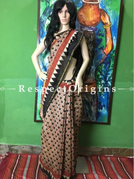 Buy Chanderi Black & Brown Cotton Sarees Online; u602075863_New_db.com