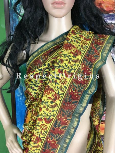 Buy Chanderi Sarees, Yellow and Red Online; u602075863_New_db.com