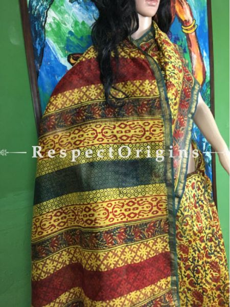 Buy Chanderi Sarees, Yellow and Red Online; u602075863_New_db.com