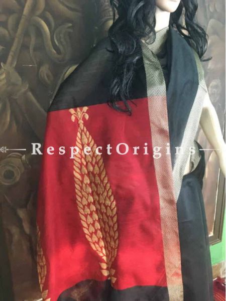 Buy Chanderi Sarees, Handcrafted, Chanderi Black & Yellow Sarees; com