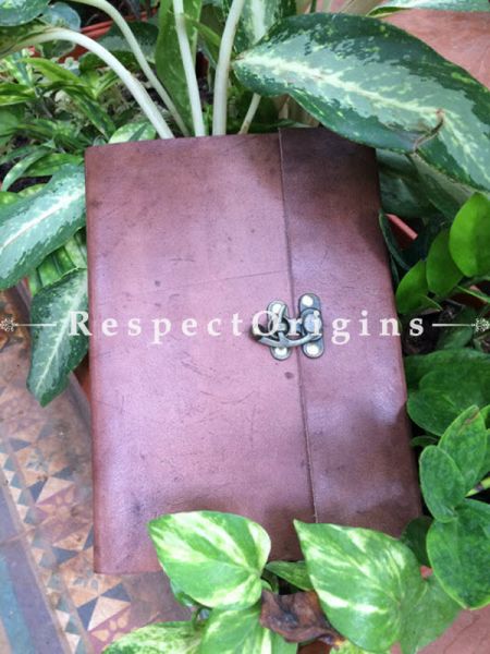 Buy Rajasthani Brown Leather Diary with Lock At u602075863_New_db.com