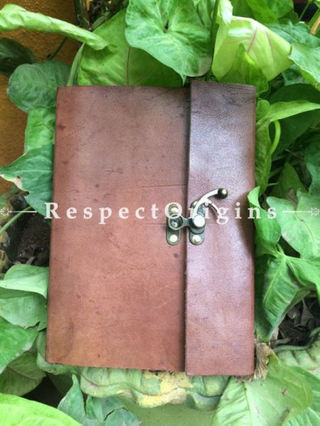 Buy Rajasthani Brown Leather Diary with Lock At u602075863_New_db.com