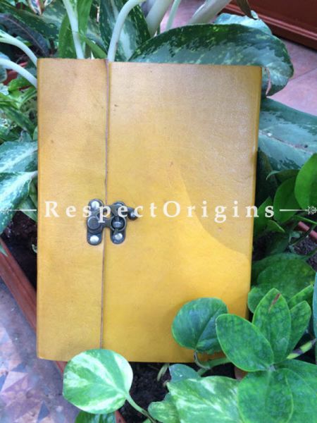 Buy Yellow Rajasthani Leather Diary with Lock At u602075863_New_db.com