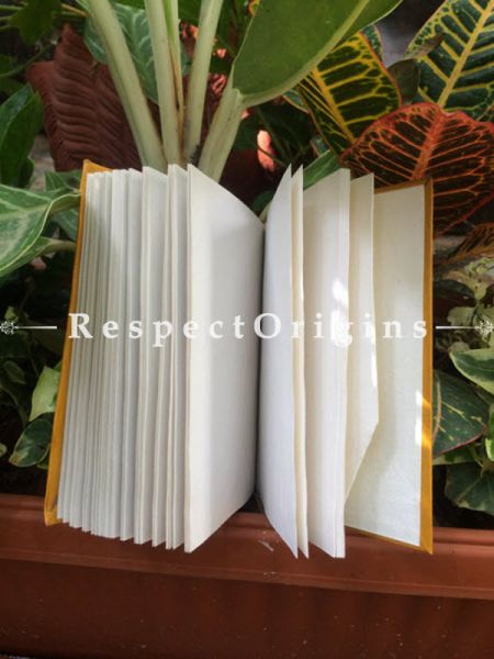 Buy Yellow Hand Punched Floral Rajasthani Leather Diary At u602075863_New_db.com