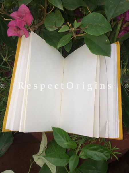 Buy Yellow Hand Punched Floral Rajasthani Leather Diary At u602075863_New_db.com