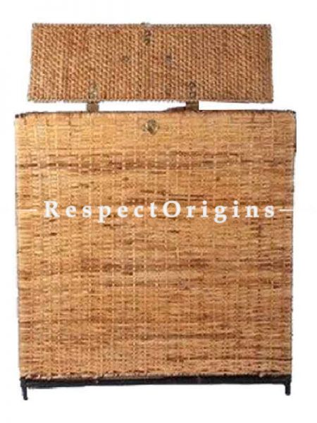 Buy Ecofriendly handwoven Rattan Cane Storage or Laundry Basket with a Lid cover 21x10x21 inches.|u602075863_New_db