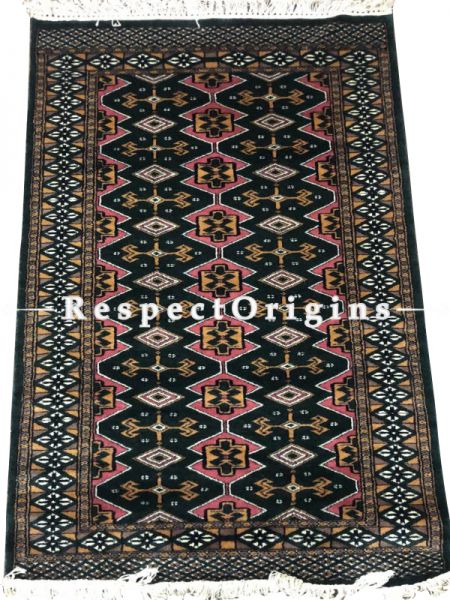 Shayarana Series; Rich and Colourful Hand-knotted Wollen Tribal Carpet Area Rug; 5 X 3 Feet. Com.