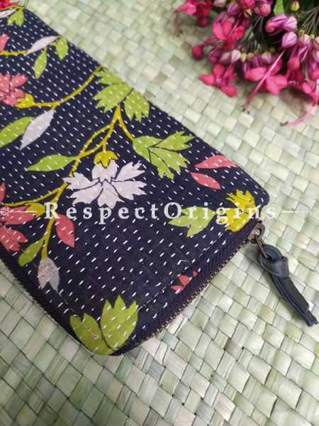 Attractive Passport Holder Zipper Pouch Handcrafted with Tribal Mirrorwork; 8 X 4 Inches; u602075863_New_db.com