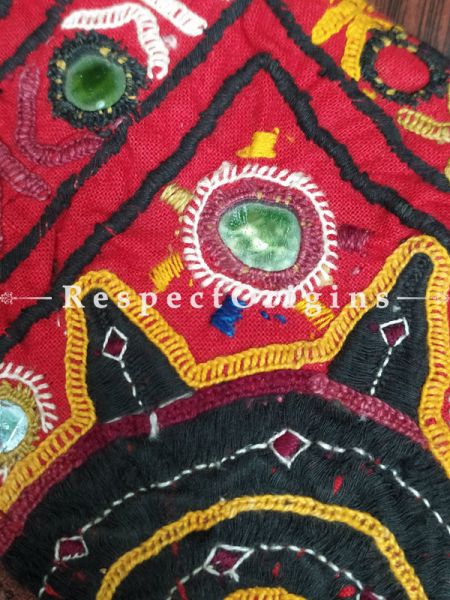 Fascinating Passport Holder Zipper Pouch Handcrafted with Tribal Mirrorwork; 8 X 4 Inches; u602075863_New_db.com