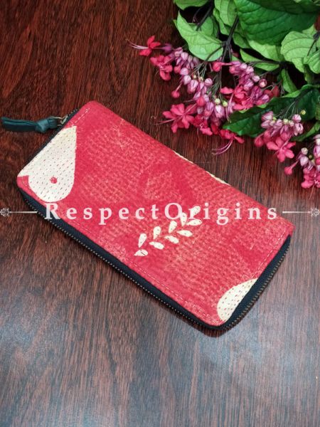 Marvelous Passport Holder Zipper Pouch Handcrafted with Tribal Mirrorwork; 8 X 4 Inches; u602075863_New_db.com