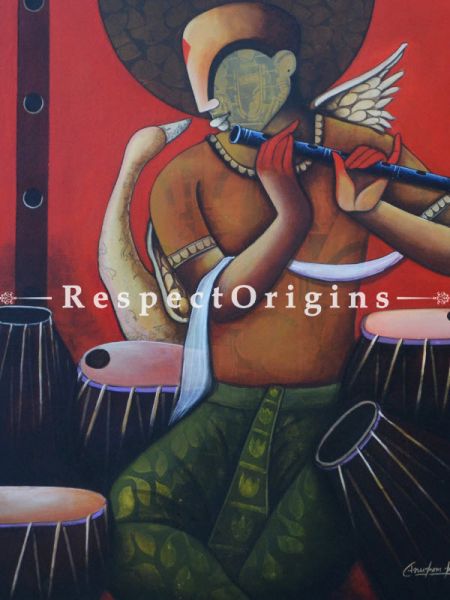 Vertical Art Painting of Conversation 25 ;Acrylic on Canvas; 36in X 42in at u602075863_New_db.com
