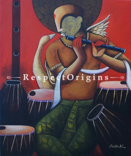 Vertical Art Painting of Conversation 25 ;Acrylic on Canvas; 36in X 42in at u602075863_New_db.com