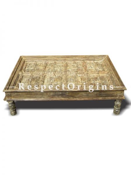 Buy Mid Century Door Frame Vintage Coffee Table Country wood legs and teak door frame. Feet in Reclaimed Wood! At u602075863_New_db.com