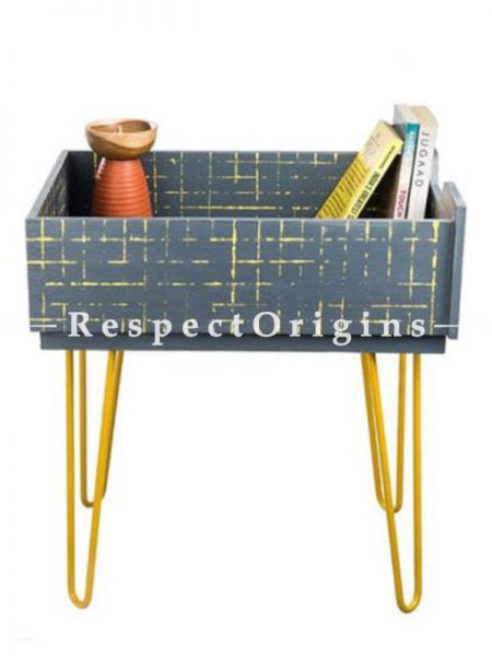 Buy Grey Wood and Iron Storage Table At u602075863_New_db.com