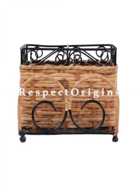 Buy Hand Braided Rattan Cane toothbrush holder Wrought iron accents; u602075863_New_db.com