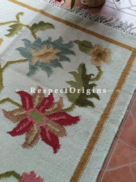 White Designer Hand Knotted Wool Rug ; 5*3 Ft; u602075863_New_db.com