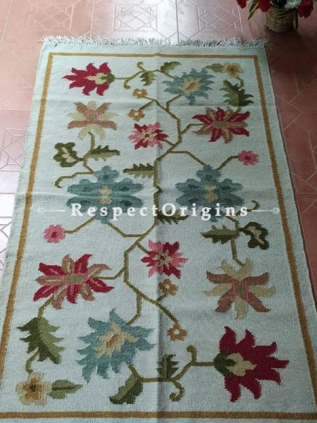 White Designer Hand Knotted Wool Rug ; 5*3 Ft; u602075863_New_db.com