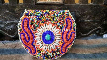Buy Handmade Red & Blue Turquoise Shells & Beaded Ladakhi Evening Sling Clutch at u602075863_New_db.com