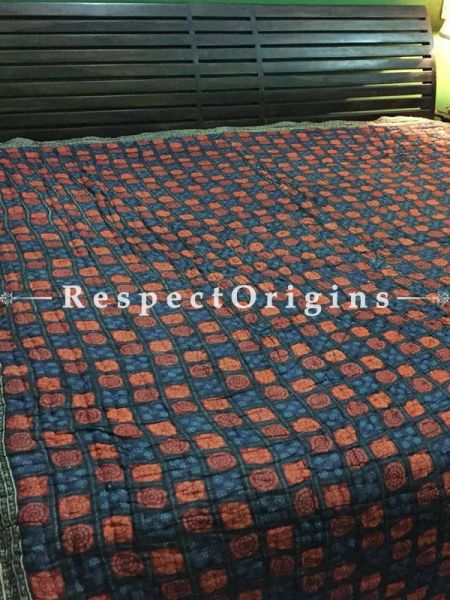 Buy Handwoven Kantha Multi-coloured; Cotton Quilt; 90x108 in At u602075863_New_db.com