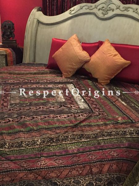 Buy Varanasi Brocade; Silk Bedspread; 2 Pillow Cases included; 90x108 in At u602075863_New_db.com